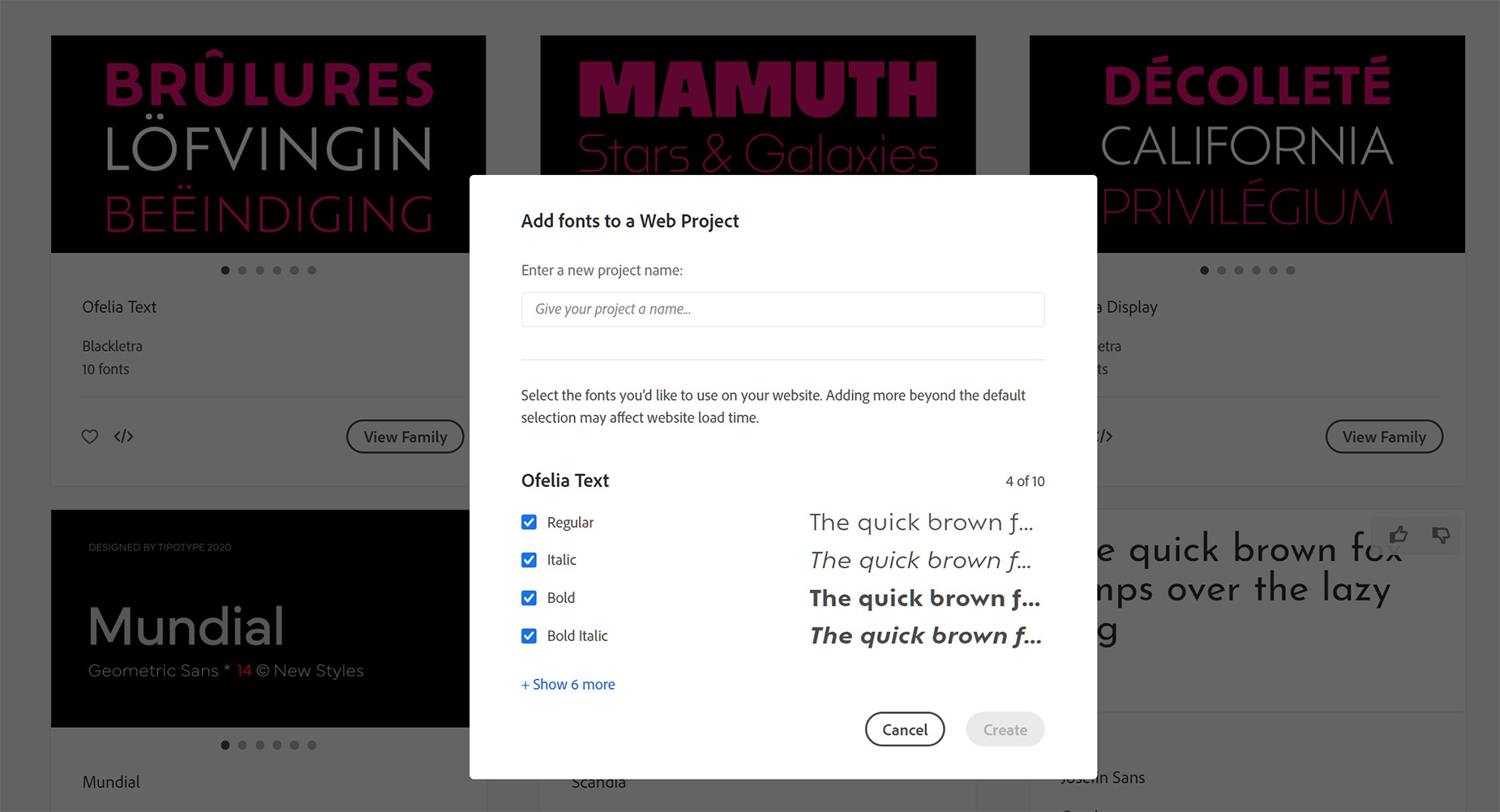 Adobe Fonts > Adding Fonts To Project