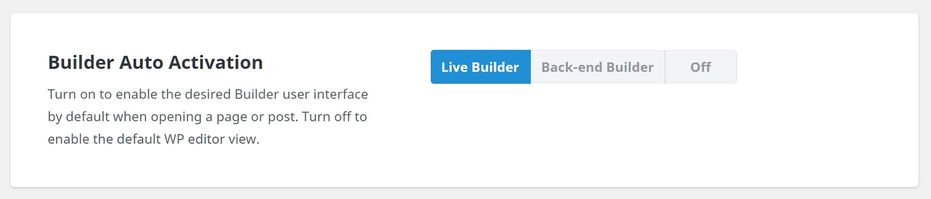 Avada Builder Options > Auto-Activation