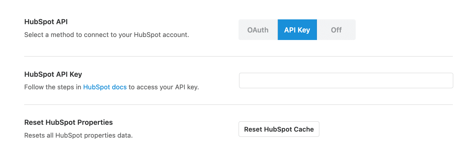Hubspot API Key Connection Hubspot API Key Connection