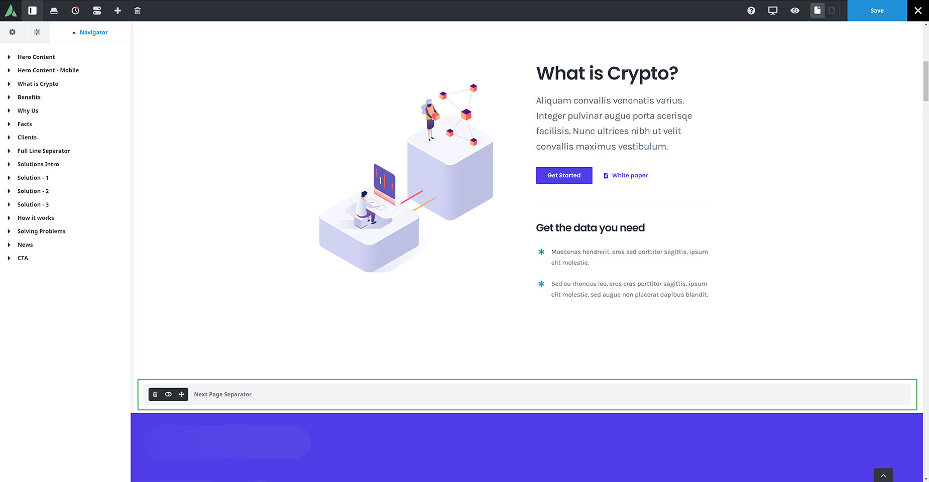 Next Page Element