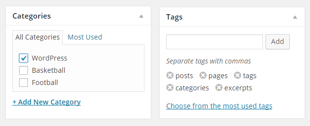 Categories and Tags