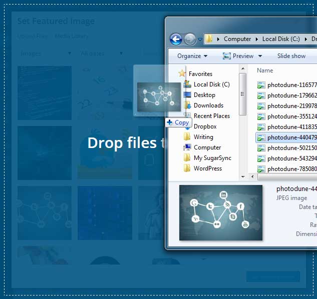 Featured Image Drag and Drop Files