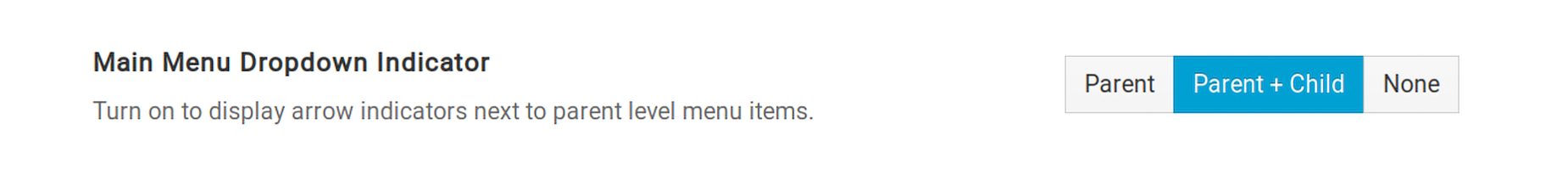 Main Menu Dropdown Indicator Option