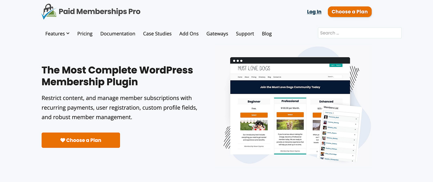 Paid Memberships Pro Plugin Paid Memberships Pro Plugin