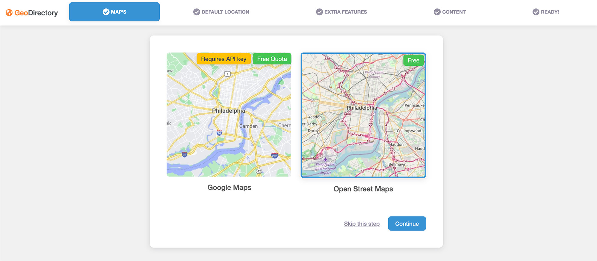Geodirectory Start Installion Screen