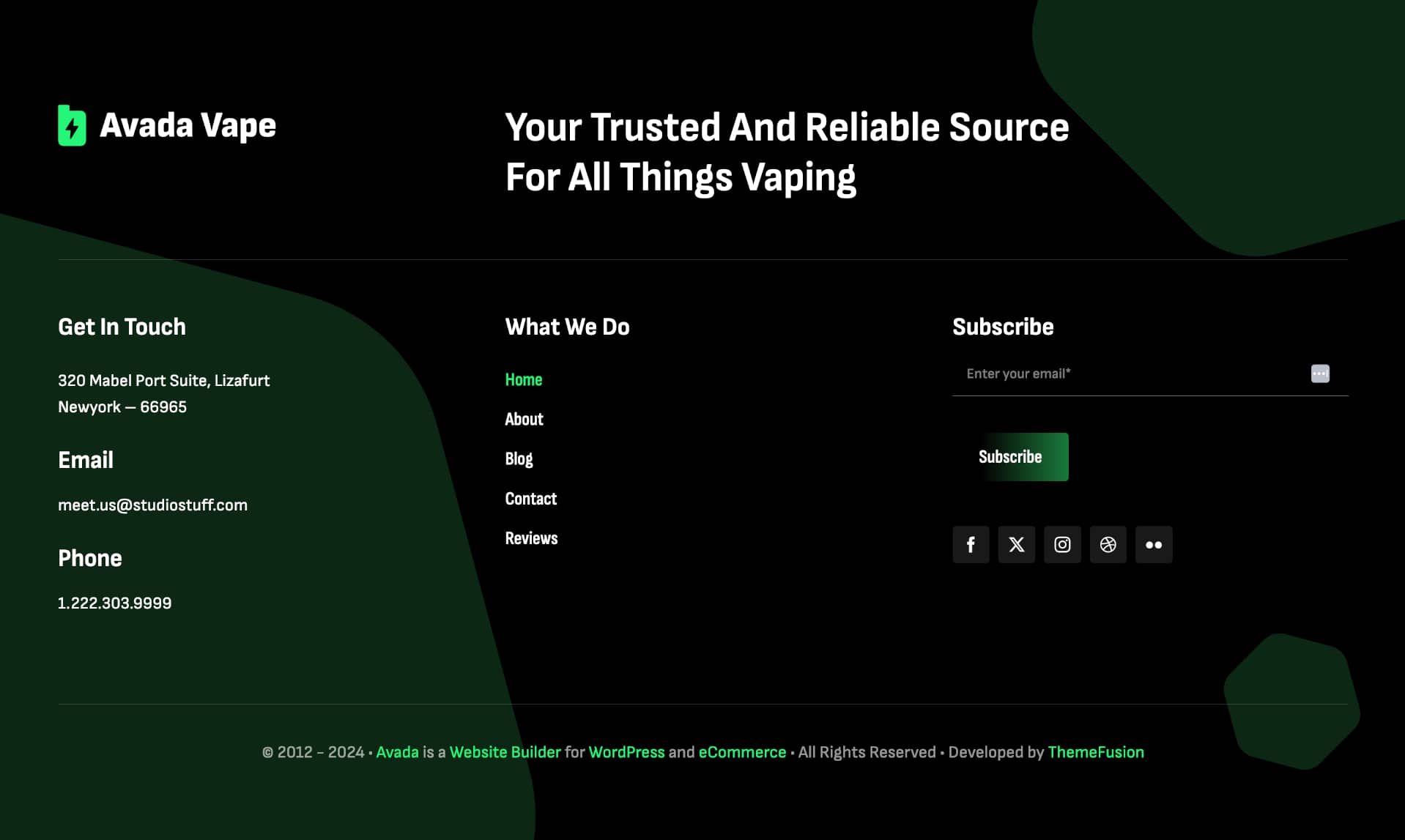 Avada Vape Footer