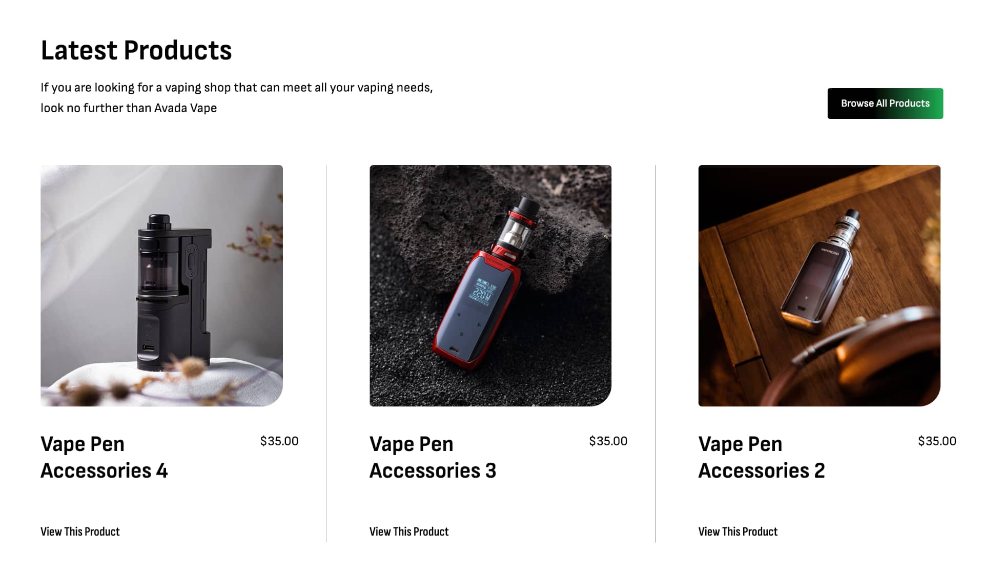 Avada Vape Latest Products