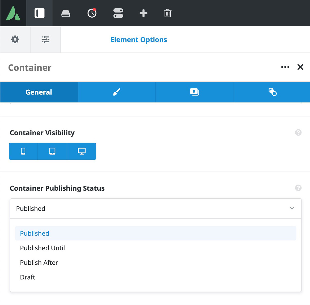 Container Publishing Status
