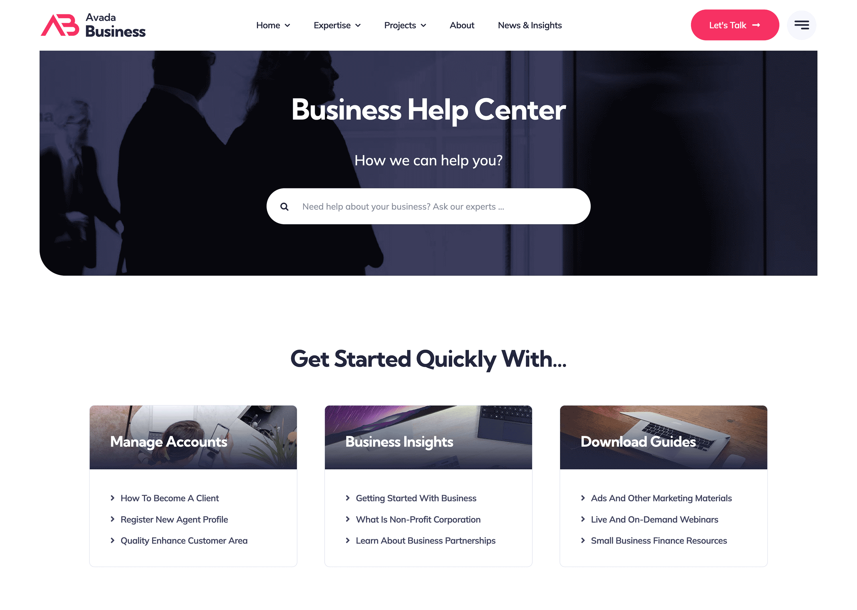 Avada Business Page Layout Avada Business Page Layout